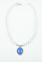 Blue Tip Glass Pearl Necklace - 3