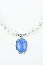 Blue Tip Glass Pearl Necklace - 4