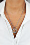 Silver Color Steel Necklace with Zircon Stone End - 2