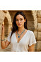 Blue Agate Necklace and Bracelet Set for Peace, Evil Eye Protection, and Communication Power - 5