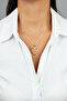 Zircon Stone Heart End Thin Chain Gold Necklace