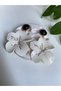 Special Series Dangle Black Bead Detail Bone Cream Color Earrings - 5