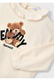 Cream Girl's Ruffle Collar Sweatshirt 4430 - 3