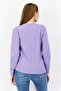 Women Squid Game Crew Neck Long Sleeve Graphic Print Sweatshirt, Purple - 2
