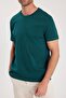 Unisex Relax Fit Relaxed Fit 100% Cotton Soft Textured Lightweight Thick Green Crew Neck T-Shirt - 3