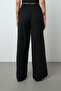Women's Stone Embroidered Solid Color Elastic Waist Wide Leg Trousers - 5