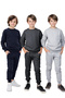 3-Piece Round Neck Sleeveless Printless Boy's Tracksuit Set