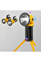 LED Spotlight Torch with 180° Rotating Head, Foldable Stand, Dual Control Buttons, Yellow and Black - 6
