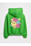 Girl's Green Relaxed Logo Hooded Sweatshirt - 3