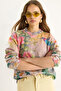 Women's Pink Blue Patchwork Knitwear Sweater 20234237