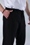 Dark Black Regular Fit Straight Cut Men's Trousers with Side Pockets 6540 - 5