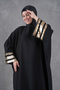 Ferace Abaya with Sequin Stripe Details on the Sleeves, Size 40-56. - 2