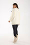 Bow Ribbon Detail Ecru Oversize Women's Long Sweater - 8