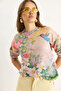 Women's Pink Blue Patchwork Knitwear Sweater 20234237 - 3
