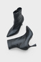 Women's Pointed Toe Heeled Stretch Casual Boots Kaliy Black - 2