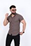 Slim Fit Ribbed Short Sleeve Shirt