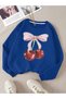 Unisex Women/Men Cherries Custom Printed Colorful Oversize Crew Neck Cotton Sweatshirt