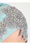 شال شيفون مطرز يدويًا من فلورا - لون نعناعي - 4