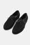 Women's Black Suede Khaki Natural Leather Size 36-41 Lace-Up Ballet Shoes - 3