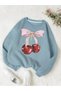 Unisex Women/Men Cherries Custom Printed Colorful Oversize Crew Neck Cotton Sweatshirt