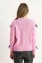 Women's Dusty Pink Bow Regular Knitwear Sweater 20246871 - 8