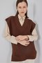 Women's V-Neck Knitwear Sweater 15925 - Brown - 4
