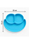 5-Piece Silicone Baby Feeding Set Blue (Divided Food Plate, Leak-Proof Bowl, Spoon, Cup, Bib) - 2