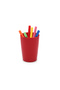 2 Pieces Pen Holder Red Color Melamine Office Supplies 8X8X11Cm 320ml - 3