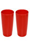 2 Pieces Pen Holder Red Color Melamine Office Supplies 8X8X11Cm 320ml - 2