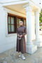 Women's High Collar Snap Fastener Dress Brown - 4