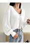 Y2K Long Sleeve Cardigan with Rope Tie Detail - 4