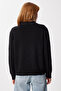 Women's Anthracite Zippered Collar Basic Knitwear Sweater Pf00122 - 5