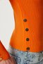 Women's Orange Button Detailed Ribbed Knitwear Sweater Ki̇00166 - 4