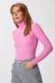Women's Light Pink High-Rise Ribbed Lycra Sweater DD01007 - 2