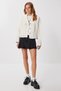 Women's Beige Contrast Stripe Knitwear Cardigan Mx00267