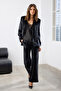 Siyah Kadife Wide Leg/Geniş Paça  Pantolon TWOAW26PL00055 - 2