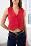 Red Regular/Normal Mold Woven Vest Twoss22Ye0053 - 3