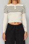 Taş Crop Çizgili Triko Kazak TWOAW24KZ01201 - 5