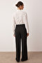 Siyah Palazzo/Extra Geniş Paça Dokuma Kumaş Pantolon TWOSS23PL00062 - 4