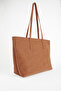 Women's Azalea Tan Nubuck Large Size Zipper Closure Hand and Shoulder Bag - 3