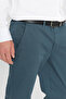Men's Petrol Color Non-Marking Slim Fit Slim Fit Side Pocket Cotton Flexible Casual Trousers - 7