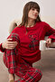 Kırmızı Ekoseli Polar Örme Pijama Takımı THMAW26PT00173