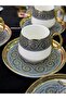 Zeugma Model Golden Porcelain Coffee Cup Set for 6 People 90 ml (Rsy205) - 2