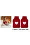 2 Pcs Hot Water Bag with Plush Heart, Red Thermal Bag 27X17X2Cm 1 Liter