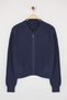 Indigo Wide Fit Bomber Collar Zip-Up Knitwear Cardigan Twoaw24Hi00153 - 6