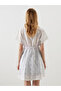Lcw Dream Ecru Double Breasted Collar Lace Women's Beach Dress - 4