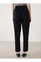 Lcwaikiki Classic Black Women's Elastic Waist Textured Trousers - 5