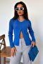 Indigo Button Long Sleeve Knitwear Cardigan Sh209 - 5