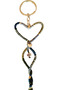 Heart Shaped Macrame Charm – Elegant Accessory with Navy Blue, Cream and Silver Plated Heart and Clover Detail - 5
