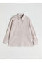 Lcwaikiki classic orange striped poplin women's shirt - 5